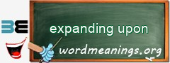 WordMeaning blackboard for expanding upon